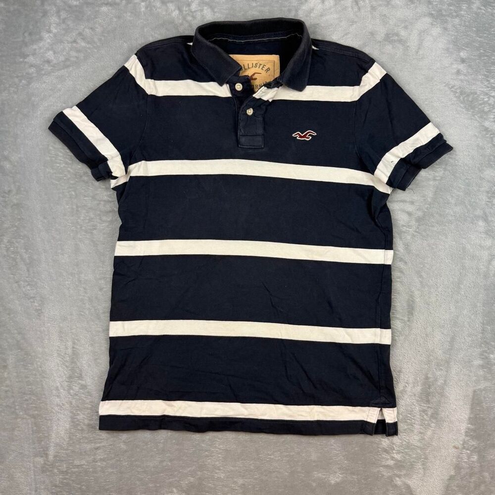 Hollister-co Men's Navy and Blue Polo-shirts